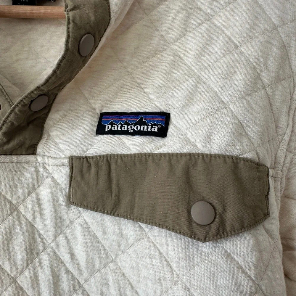 Patagonia Womens Organic Cotton Quilt Snap-T Pullover Oatmeal XXS - Picture 9 of 10